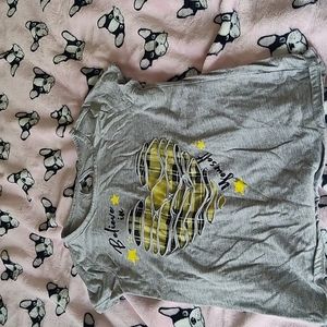 Cute short sleeve shirt that says believe in yourself!